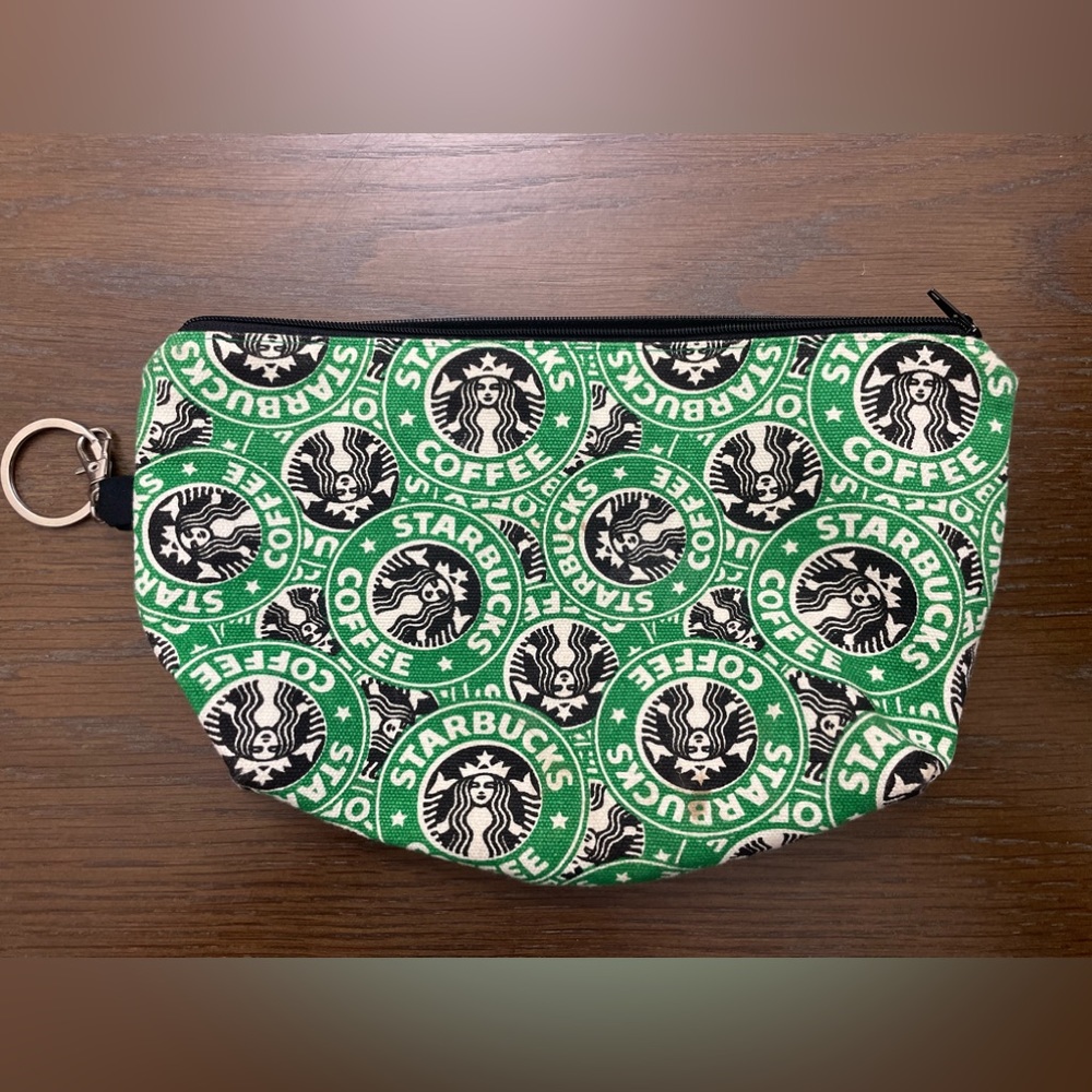 Starbucks reusable snack bag or cosmetic bag. Ul lining with zipper